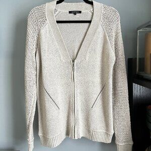 Nanette Lepore Open Weave Cardigan (Beige) S